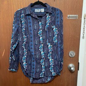 Ever Blue Vintage Floral Button-Up
